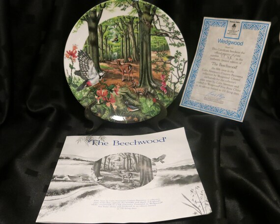 Vintage Plate - Wedgwood Limited Edition Collectible Plate - 'The Beechwood' - 1988
