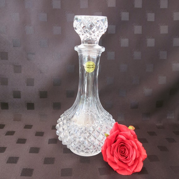 Vintage Cristal D'arques French Lead Crystal (24%) Decanter - 25 cm Tall - Beautiful Gift