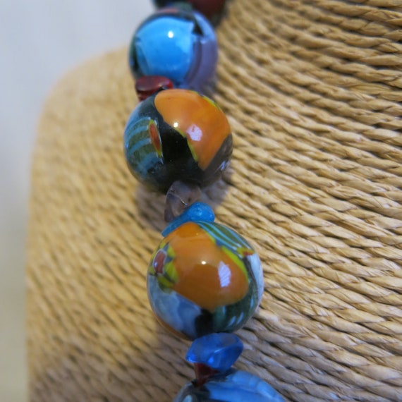 Vintage Colourful Necklace Millefiori Italian Gla… - image 4