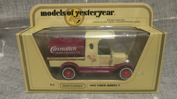 Models of Yesteryear - Y-3 Matchbox 1912 Ford Model T - Carnation Farm Products