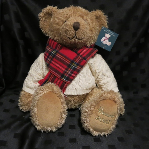 2002 - Vintage Harrods Christmas Teddy Bear (13 inch) - Collectible Teddy
