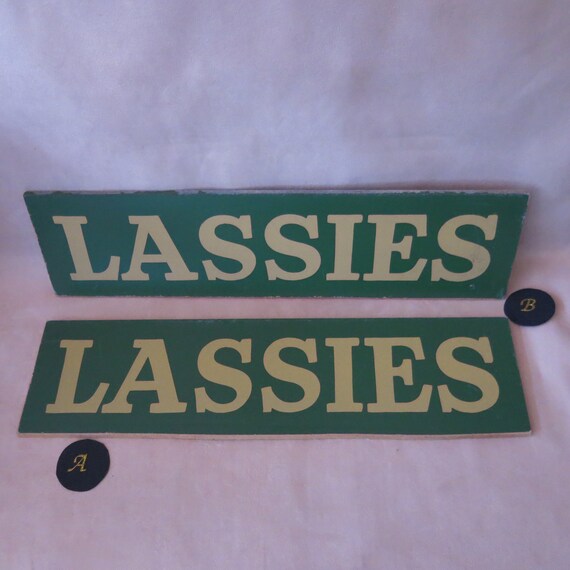 Vintage Lassies/Girls Sign/Board  - Length - 39 cm - Fun Gift