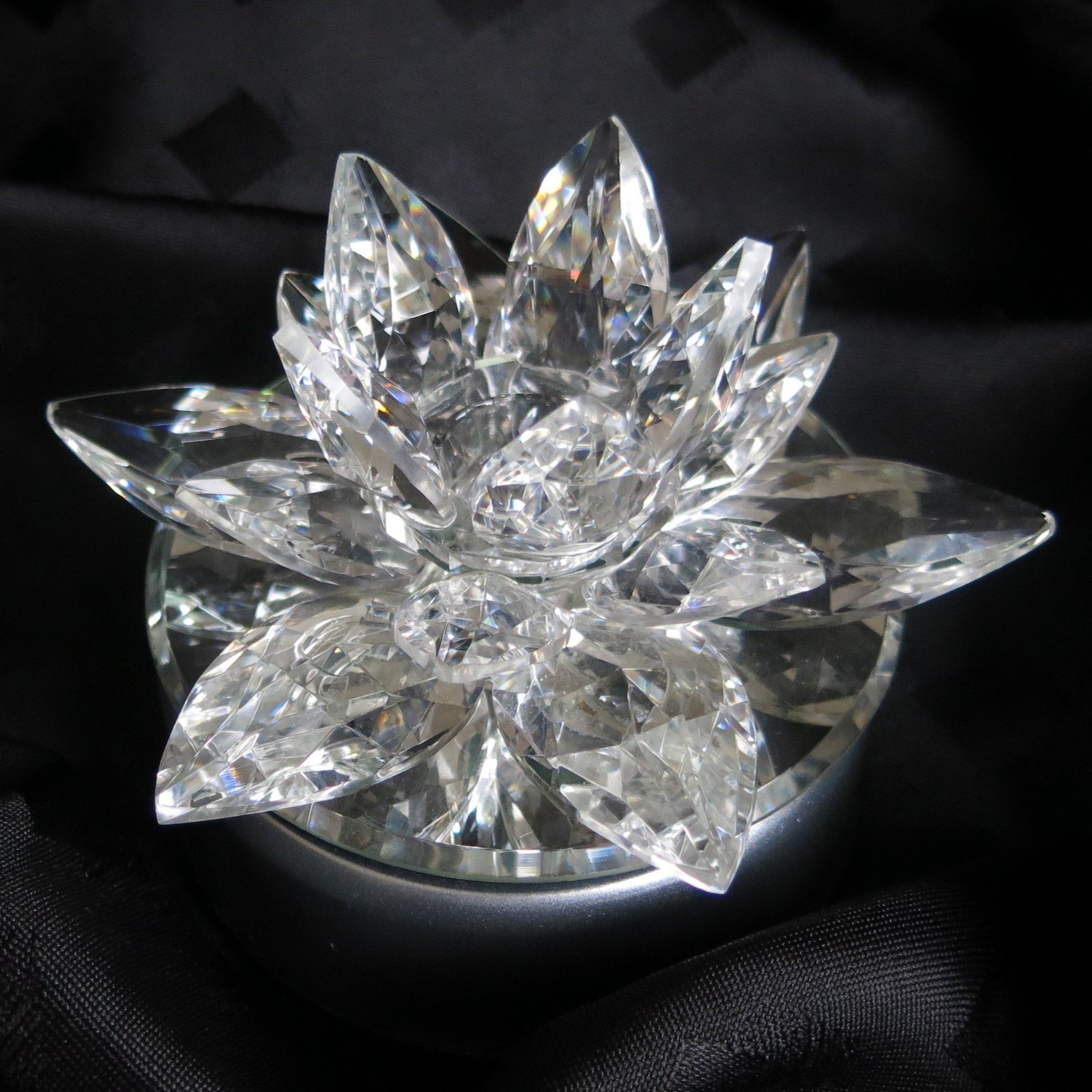 Vintage Pretty Cut Glass Flower Candle Holder Free UK Etsy