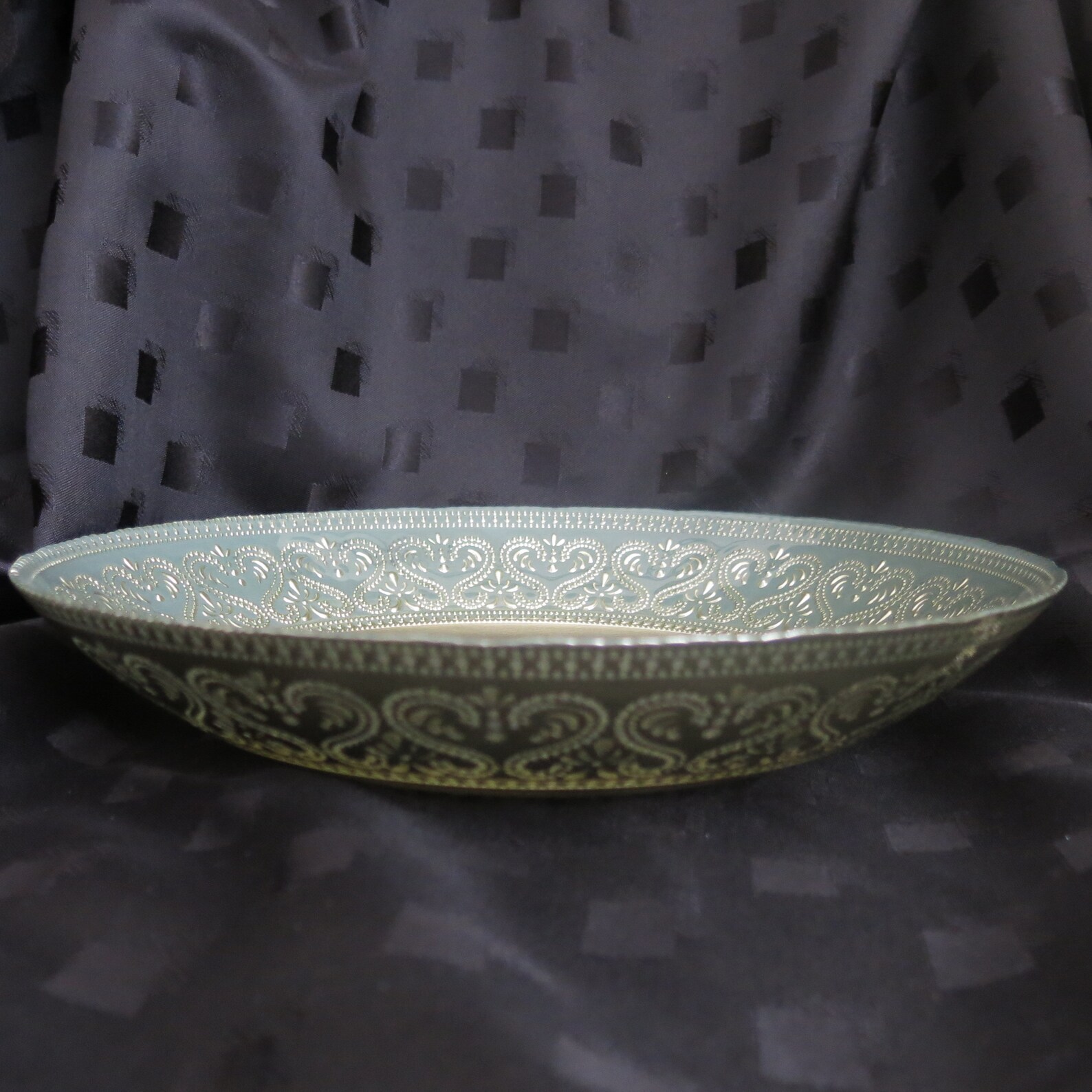 Beautiful Vintage Gold and Green Decorative Bowl Free UK Etsy