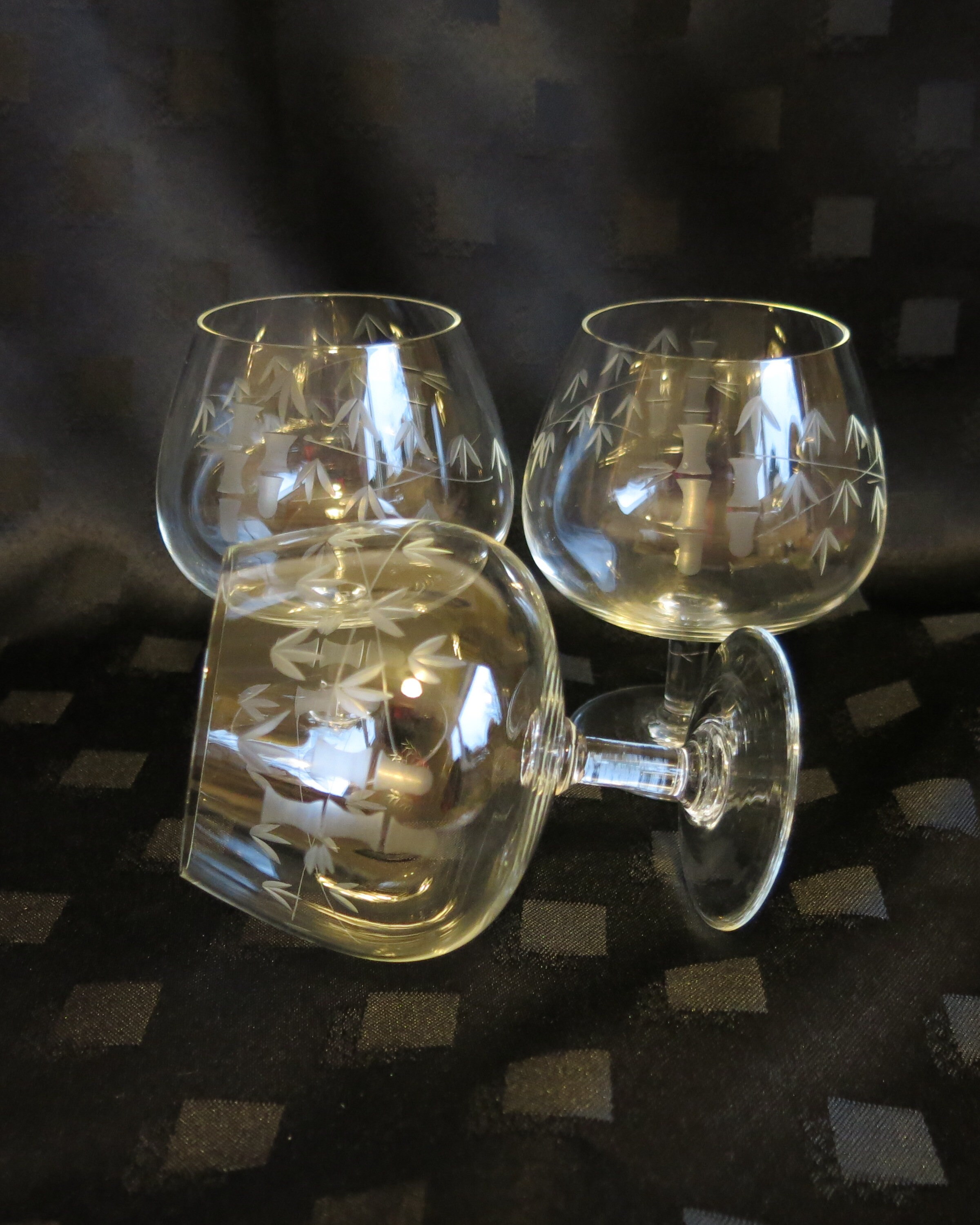 Vintage Noritake Bamboo Brandy Glasses X 3 Etsy