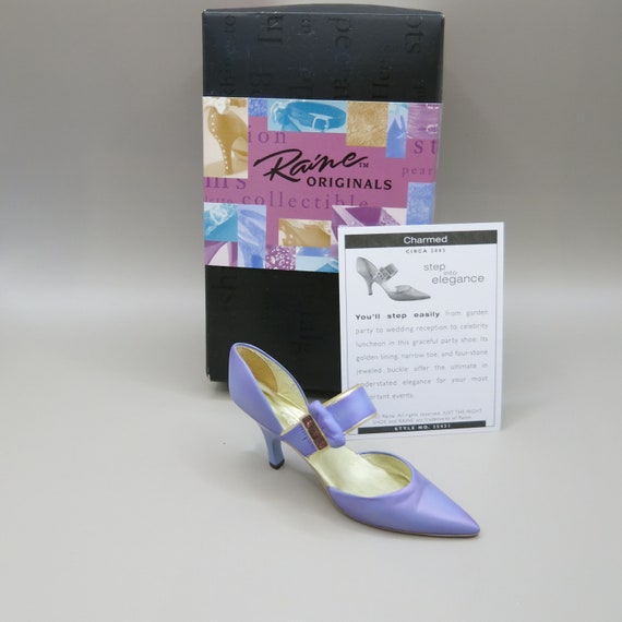 Vintage Just the Right Shoe by Raine Miniature Shoe Ornament Charmed Style No. 25431 Collectible  Lilac
