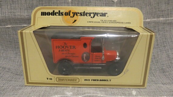 Models of Yesteryear - T-12 Matchbox - 1912 Ford Model T - "The Hoover, it beats as it sweeps as it cleans"