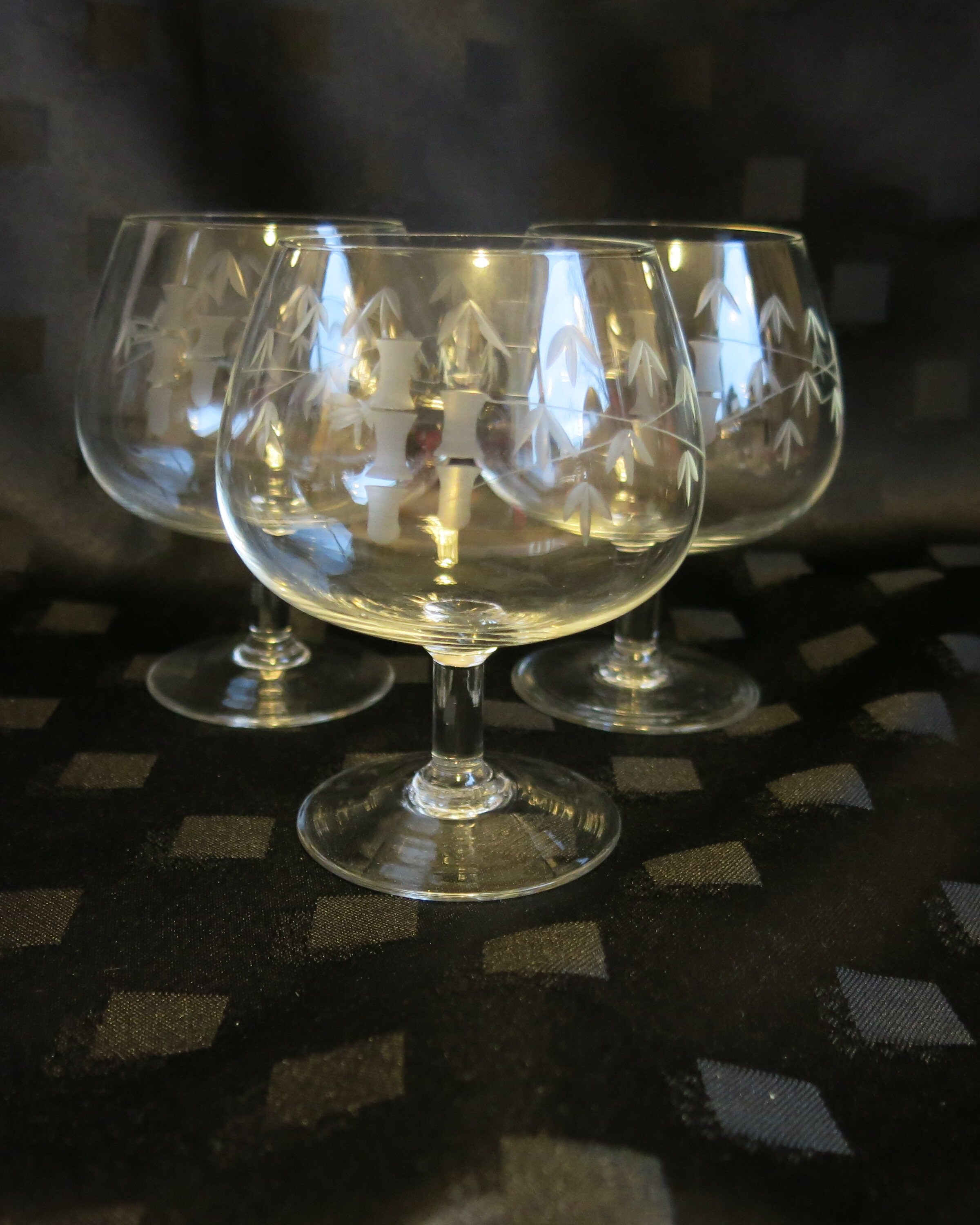 Vintage Noritake Bamboo Brandy Glasses X 3 Etsy
