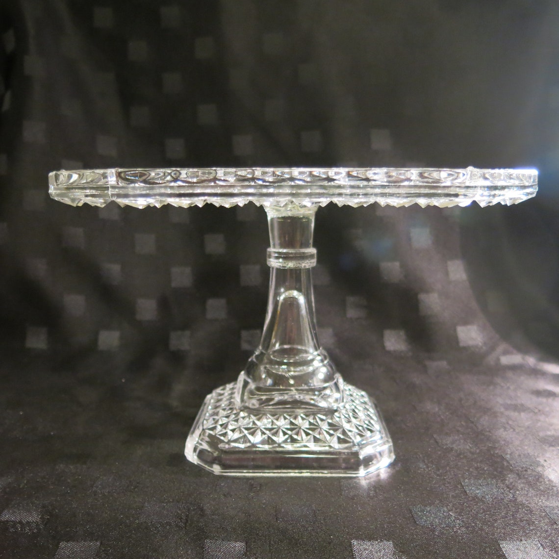 Vintage Patterned Lead Crystal Cake Stand 23 cms diameter Etsy