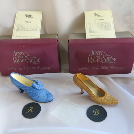 Vintage Just the Right Shoe by Raine - Class Act and Golden Stiletto - Collectible - Lovely Gifts