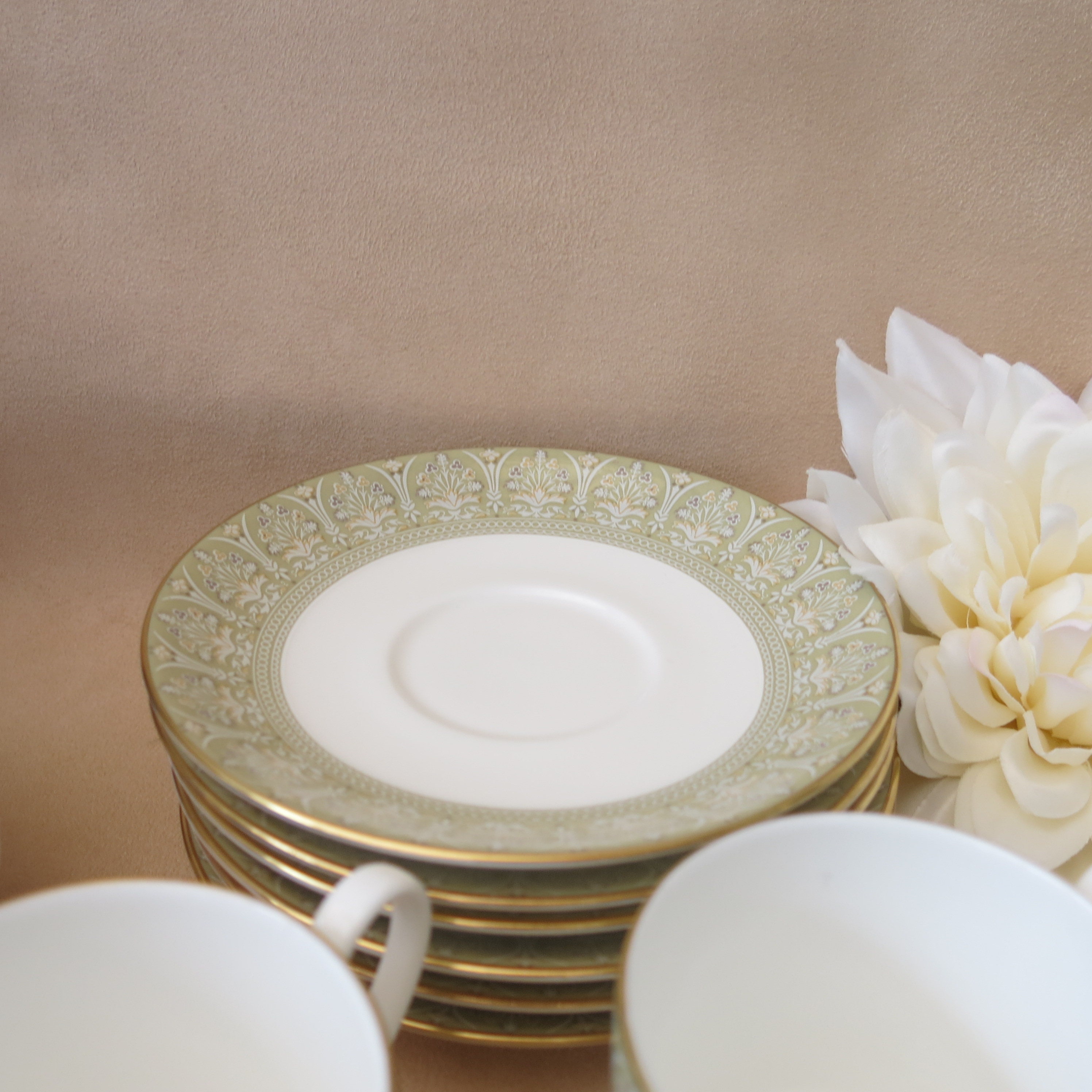 Vintage Royal Doulton Sonnet Tea Set: English Bone China, Olive 