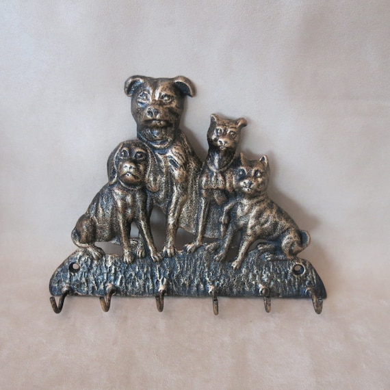 Dog Coat Hook Cast Iron Bronze Look Great Gift for Dog Lovers