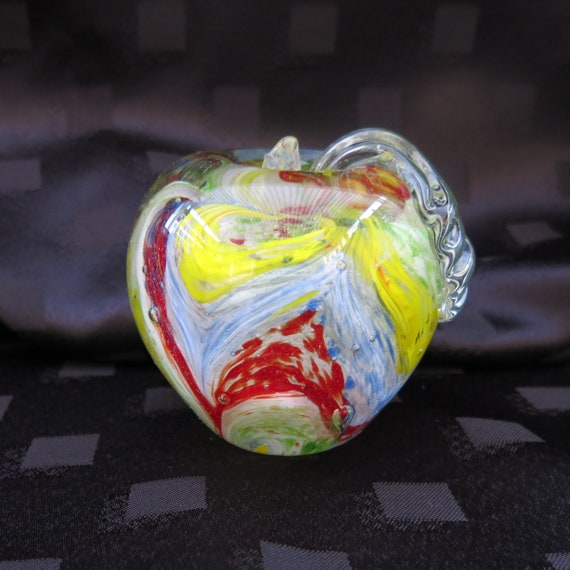 Colourful Apple Glass Paperweight