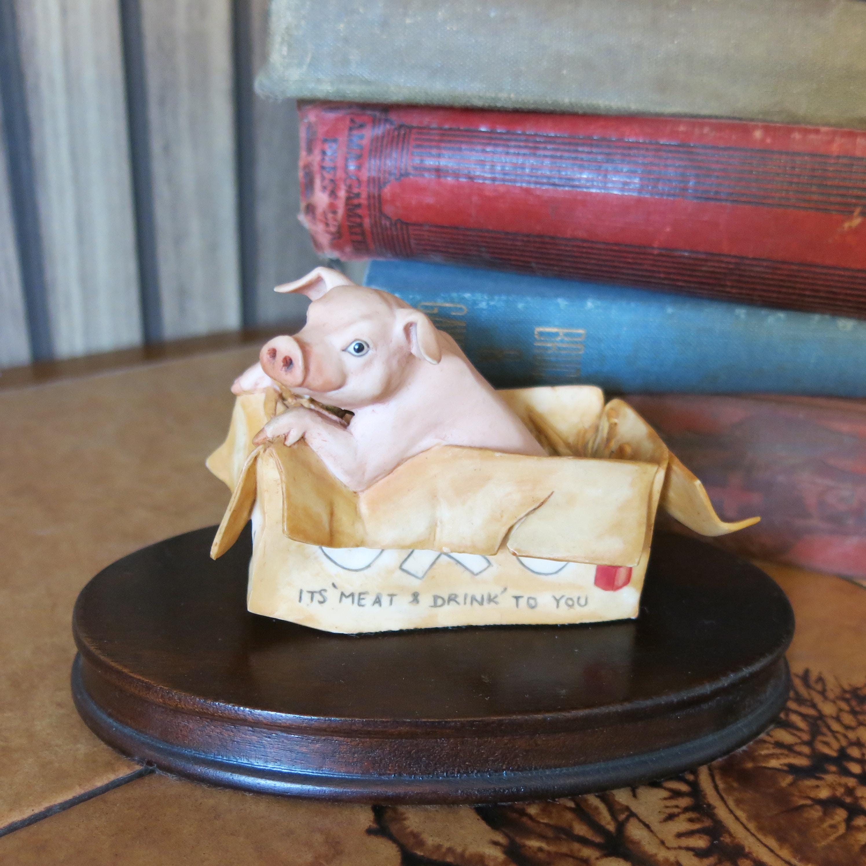 Vintage Border Fine Arts: Pig in Oxo Box Ornament/figurine - Etsy
