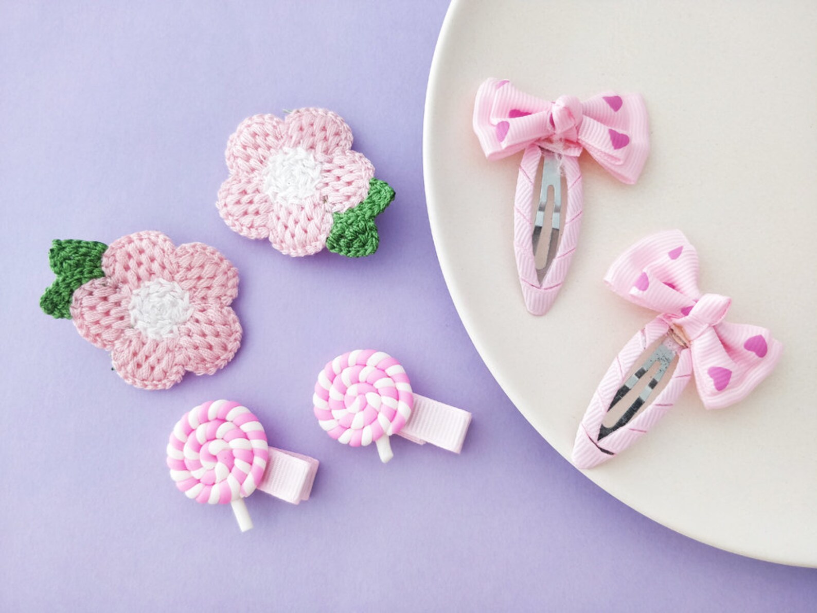 6 Pack Girls Hair Clips Toddler Hair Clips Knitted Hair Etsy