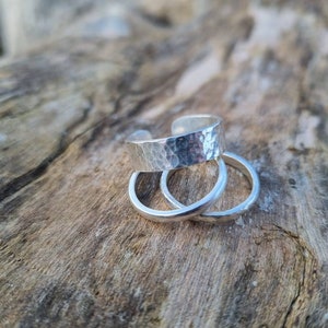 Sterling Silver hammered band ring