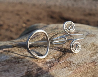 Handgemachter Spiralring aus SterlingSilber