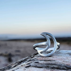 Handmade Sterling Silver Small Crescent Moon Ring
