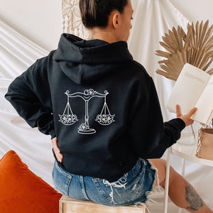 Sweat à capuche Balance, cadeaux d'anniversaire Air Sign, pulls molletonnés du zodiaque de septembre et octobre, signe astrologique pour elle et lui