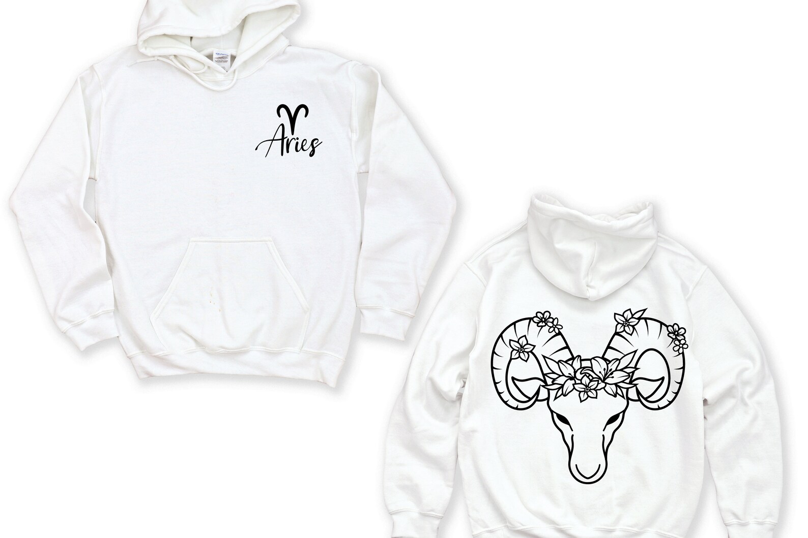 Zodiac Hoodie Art on Front and Back Hoodie Astrology Hoodie Etsy