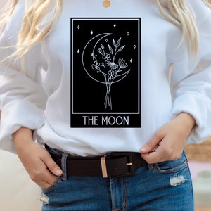 Moon Sweatshirt, Tarot Card Sweatshirt, Moon Phase Sweatshirt, Yoga Sweatshirt, Moon Tarot Card Sweatshirt, Boho Sweatshirt, Boho Tarot Card