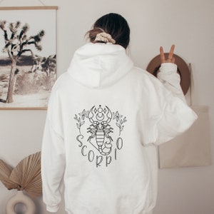 Scorpio Sweatshirt, Zodiac Hoodie, Astrology Pullover, Minimalist, Aesthetic, Scorpio Birthday Gifts, Zodiac Apparel