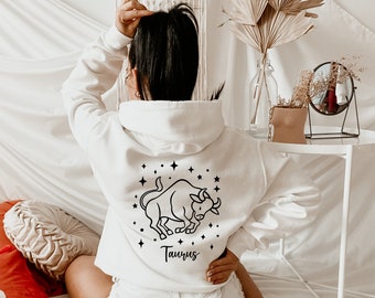 Taurus Sweatshirt, The Bull Astrology Hoodie, Horoscope Birthday Gifts, Zodiac Pullover, Star Sign Apparel, Astrological Tops