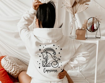 Capricorn Sweatshirt, Capricorn Hoodie, Capricorn Gifts, Comfy Capricorn Pullover, Zodiac Sweatshirt, Astrology Sweatshirt, Boho Hoodie