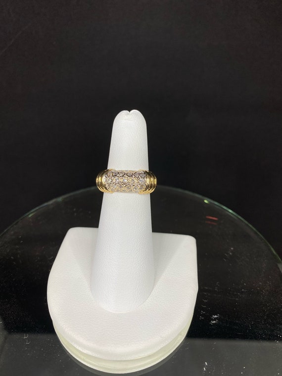 Domed 14k diamond ring