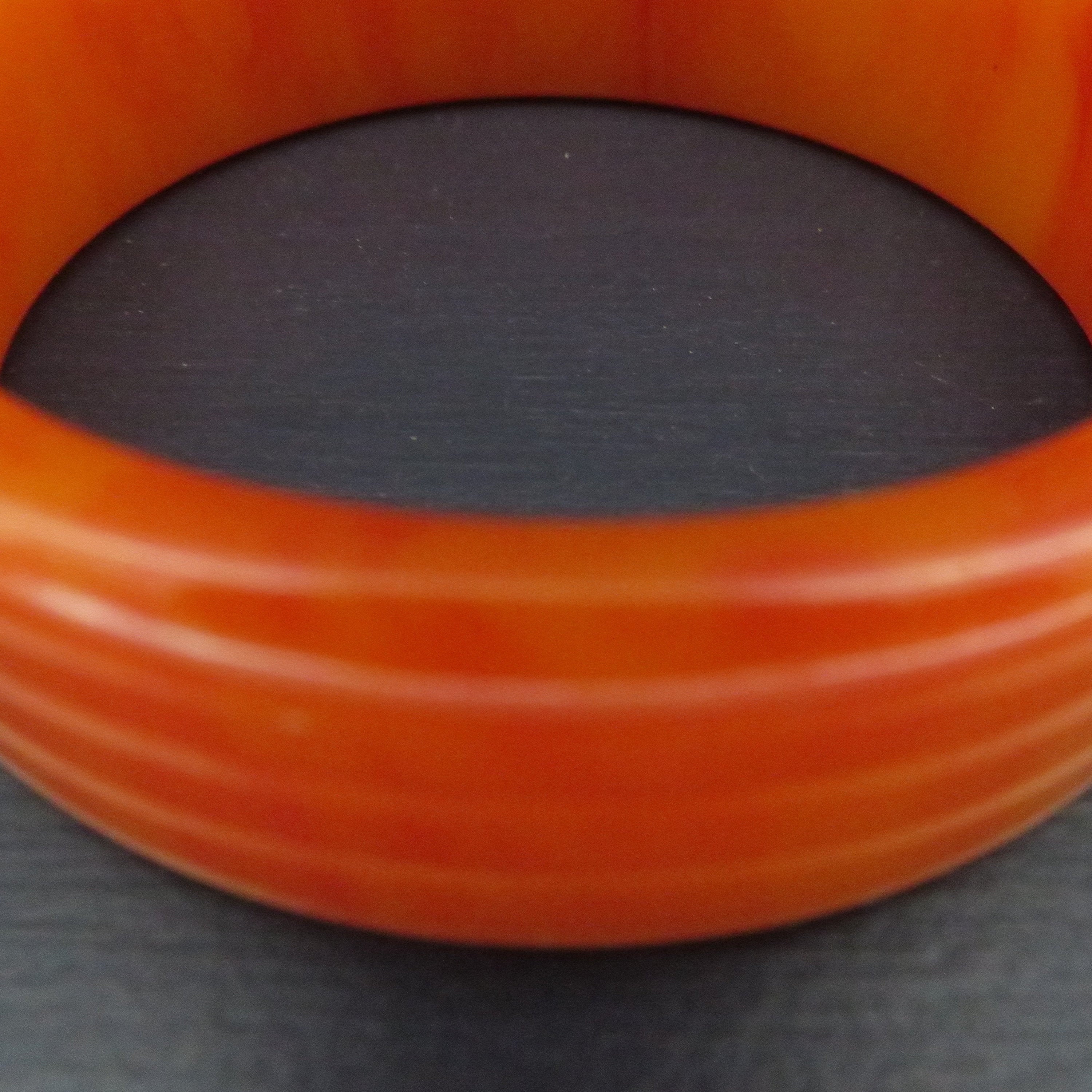 Orange Bakelite 3/4 Wide Grooved Bangle / Bracelet Etsy
