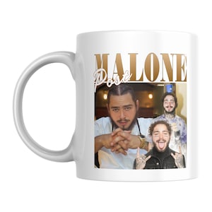 Post Malone Mug /  Vintage Collage Rapper Design / 11oz Ceramic / Handmade / Gift Mug Coffee Mug Homeware Work Mug