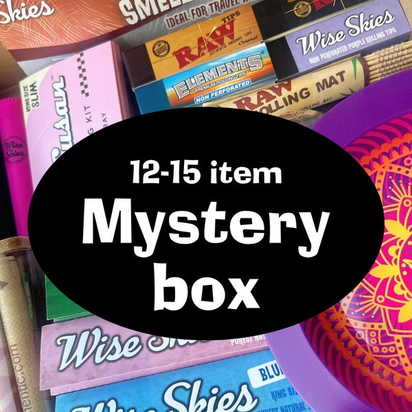 Mystery Smoke Box / Large 12-15 Items / 420 Stoner Gift / Variety Box Random Assortment / Giftbox Birthday Supplies / Blazy Susan Raw