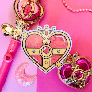 Cosmic Heart Locket Magical Girl Holographic Vinyl Waterproof Anime Sticker