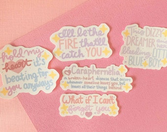 Pierce the Veil Caraphernelia Lyrics Selfish Machines | Waterproof Sticker Set