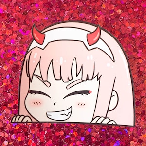 Darling Zero Two Peeker | Waterproof Glossy Vinyl Sticker