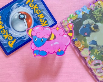 Shiny Pink Kawaii Mareep | Holographic Vinyl Waterproof Sticker