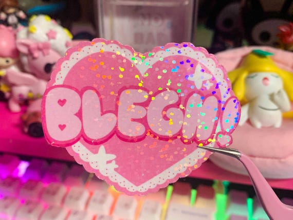 Blegh Metalhead Kawaii Heart Holographic Vinyl Sticker