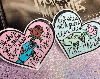 Motionless in White Not My Type Graveyard Shift Halloween Hearts | Vinyl Waterproof Sticker