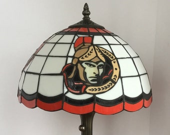Vintage OTTAWA SENATORS Stained Glass Lamp