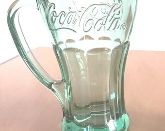 Vintage Libbey Green behandelte Coca-Cola Glas Colabecher