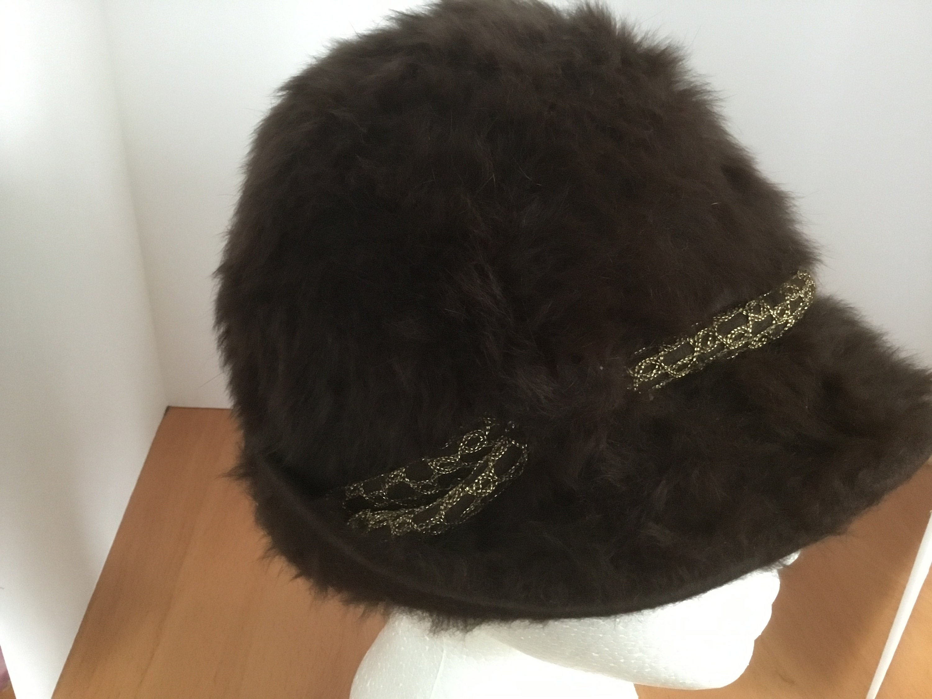 Vintage Fluffy Felt Hat Anita Pineault Dark Brown - Etsy display picture 1