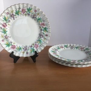 Set of 5 Vintage CHATSWORTH Pink Purple by ROYAL DOULTON Dinner Plates 10”