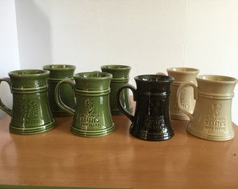 Vintage Alexander Keith's Fine Beers Pottery Beer Ceramic Mugs