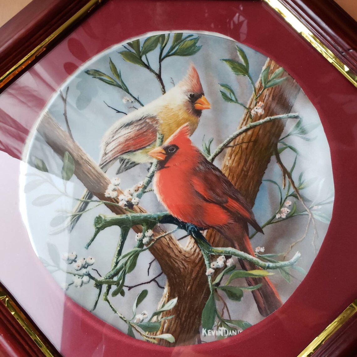 The Cardinal by Kevin Daniel Collector Plate Framed Etsy Canada