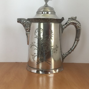 Vintage  Silver Plated Coffee Pot Teapot Hinged Lid
