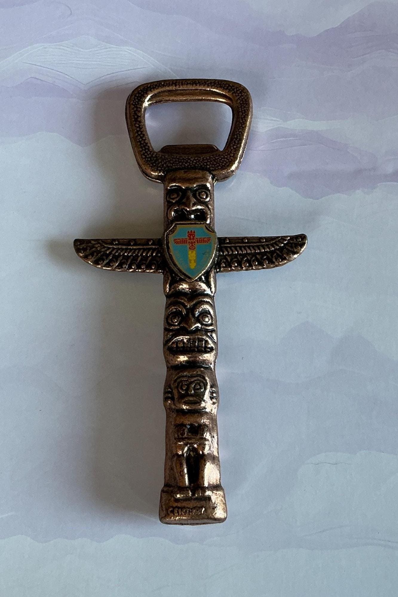 ヴィンテージ銅色トーテムポールボトルオープナー ブリティッシュ