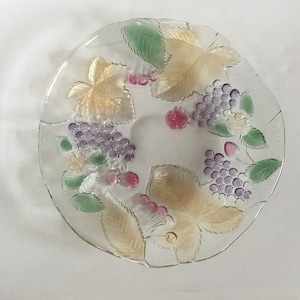 Vintage Savoir Vivre Cornucopia Crystal 13” Round Platter, Serving Dish
