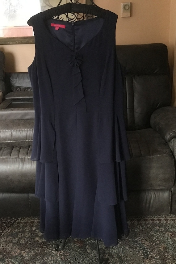Vintage Jacques Vert Dress Navy Blue size 14