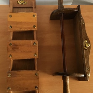 Vintage Wood 3 Tier Mail Organizer Key Holder o Paper Towel Holder
