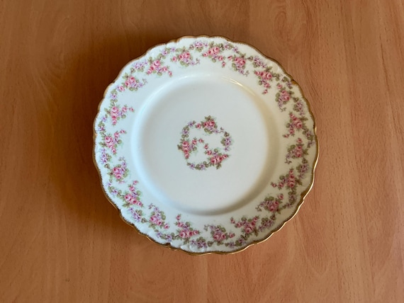 フランス製　Limoges ROSE DE LIMOGESディナープレート ペア Antique “elite Works Bridal Wreath” Limoges France Dinner Plate